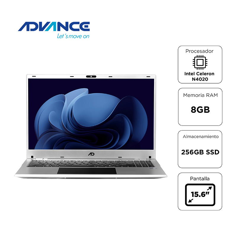 Laptop Advance NV9855 15.6" Celeron N4020 1.10 GHz 8GB RAM 256GB SSD